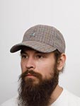 Бейсболка KANGOL арт. K5431 Warped Herringbone Baseball (коричневый / голубой)